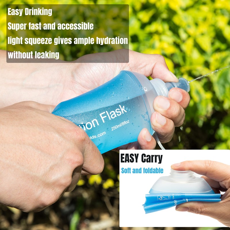 GYGYL 250 ml Soft Flask Running Water Bottles, TPU Collapsible