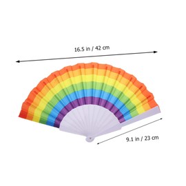 jojofuny 4Pcs Creative Rainbow Folding Fans Stage Performance Supplies for Dancing Artists with Unique Design and Easy Carry Photo Props