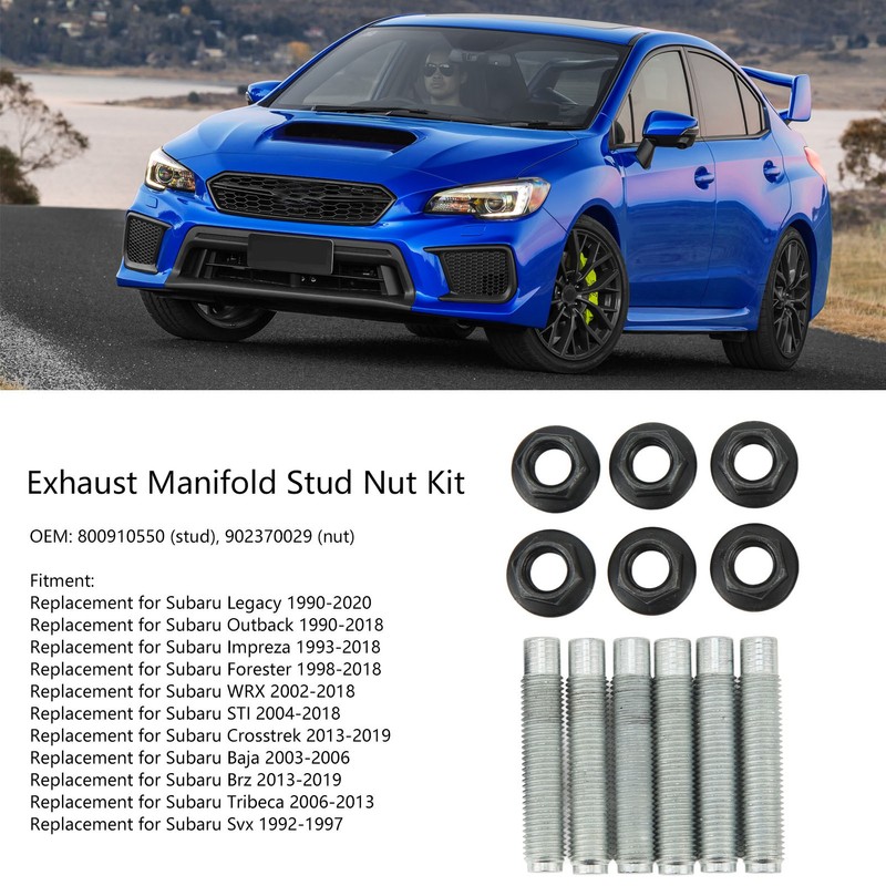 Exhaust Manifold Stud Nut Kit 800910550 Replacement for Subaru Legacy