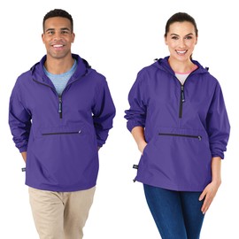 Charles River Apparel Pack-N-Go Wind & Water-Resistant Pullover (Reg/Ext Sizes), Purple, Medium