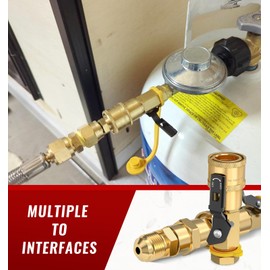 CALPOSE Propane Quick Connect Fittings, 7pcs Rv Quick Connect Propane Fittings for Low Pressure Gas Appliance Heater Grill Fire Pit and RV Quick Connect，100% Soild Brass