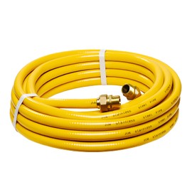CSST Corrugated Stainless Steel Tubing 37 Ft 3/4" Flexible Natural Gas Line Pipe Propane Conversion Kit Grill Hose with Male Adapter Fittings