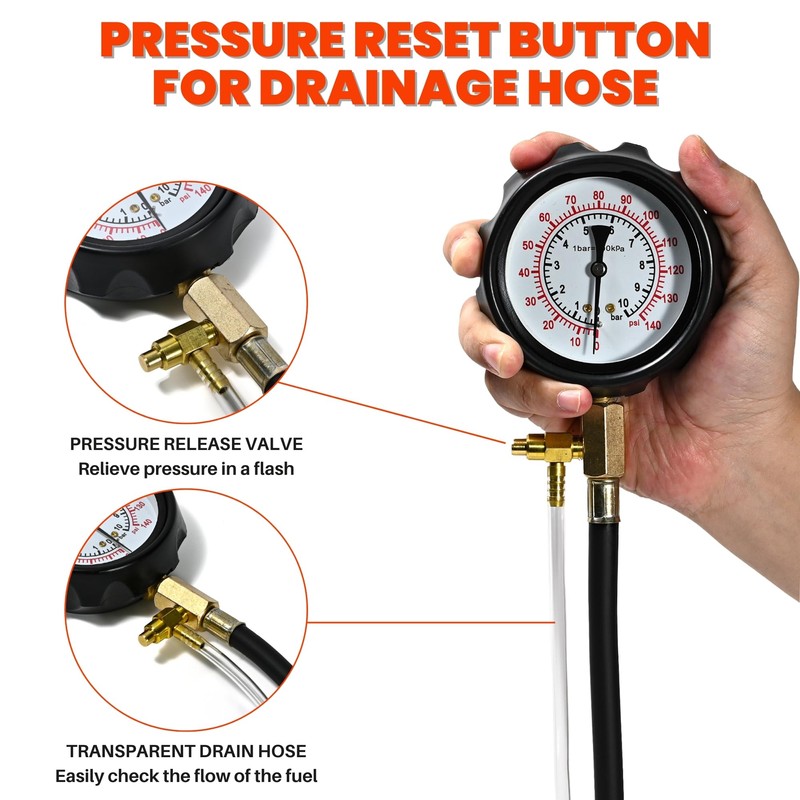 NP Diesel Fuel Pressure Gauge Kit Petrol Fuel Pressure Tester