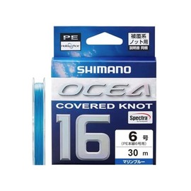 Shimano PE Line, Oshea, Covered Knot 16, PE, 98.8 ft (30 m), LD-A21Y, No. 6, Marine Blue