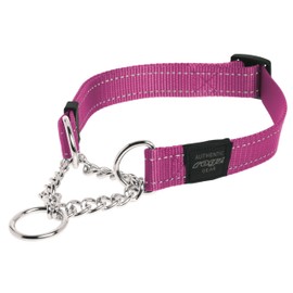 Rogz Utility Extra Large 1-Inch Reflective Lumberjack Obedience Half-Check Dog Collar