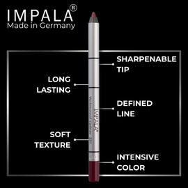 IMPALA | Creamy Waterproof Lip Pencil Cherry Color 231 | Permanent Lip Liner | Waterproof Lip Pencil | Long-lasting Lip Liner | Volumizing Effect