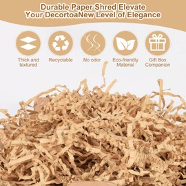4.4lb Brown Crinkle Paper Filler–Shredded Paper for Gift Baskets，Basket filler，Shredded paper，Very Suitable for Gift Filling，Easter，Christmas，and Birthdays，It Adds a Sense of Refinement to Displays