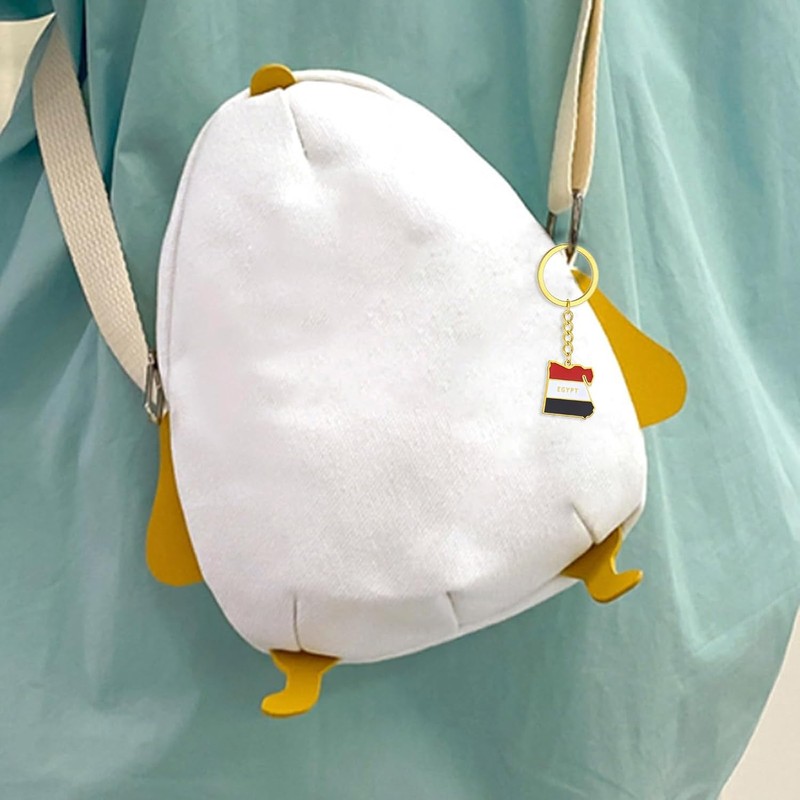Llavero de acero inoxidable con forma de y mapa, mochila