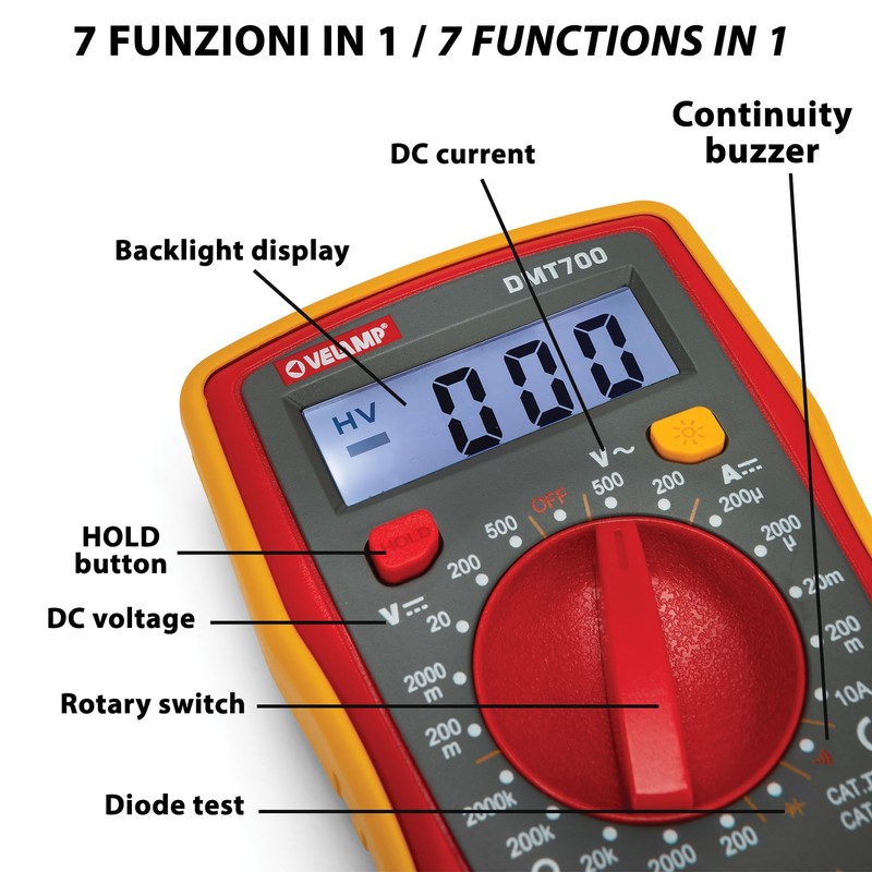 7 in 1 Illuminated Digital Multimeter