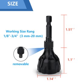 Generic BFLCTGCF Deburring External Chamfer Tool，Bolt Thread Repair Tool ，Screw Burr Chamfering Removal Tool ，with Tungsten Carbide Blade,for Metal Steel Damaged Screws Bolts 1/8""-3/4""（3MM-20MM）