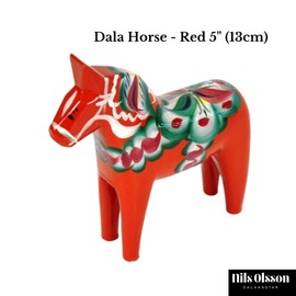 Nils Olsson Hemslojd Ab Traditional Wooden Swedish Dala Horse - Red 5" (13cm)