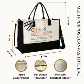 Thank You Gifts for Women, Teacher, Coworker, Boss - Boss Lady Gifts for Women, Coworker Gifts - Administrative Professional Day Gifts - Teacher Appreciation Gifts, Chaos Coordinator Gifts - Tote Bag