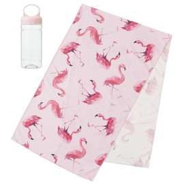 Skater TOC1 Cooling Towel, Cooling Sensation, Case Included, Flamingos, 11.8 x 39.4 inches (30 x 100 cm)