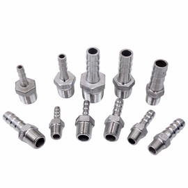 Thread Hose Pipe Fitting Male x Barb Hose Tail Stainless Steel Connector BSP
