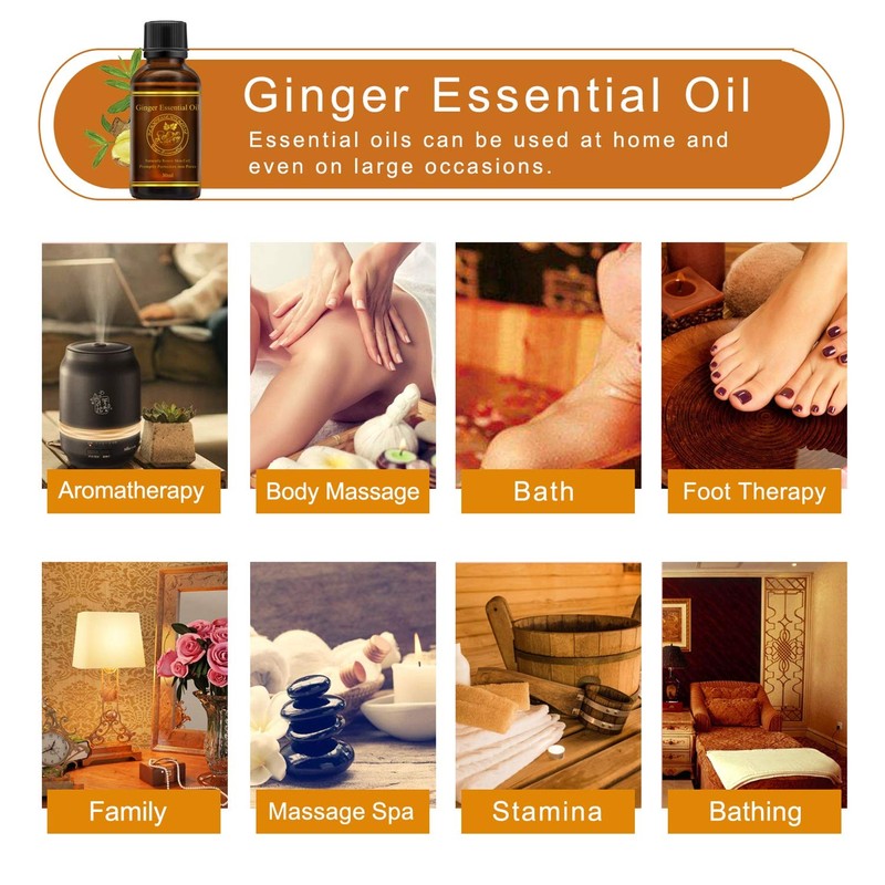Lymphatic Drainage Ginger Oil, Ginger Essential Oil Massage Oil Body