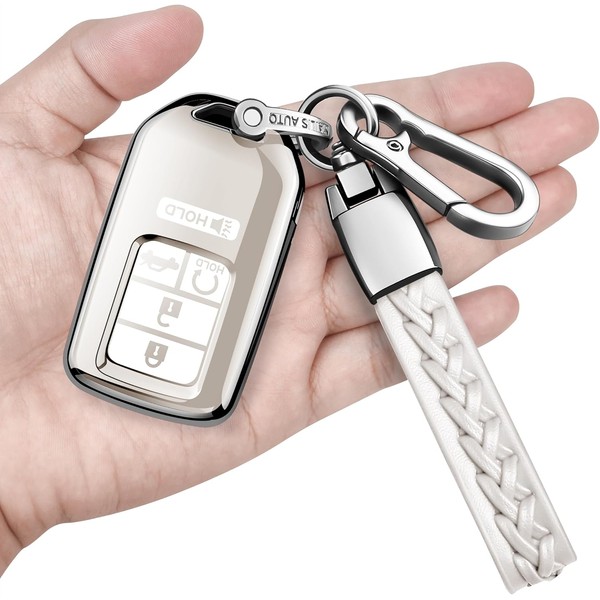 Autophone for Honda Key Fob Cover with Keychain Soft TPU