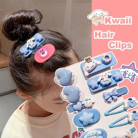 12 Pieces Kawaii Hair Clips for Girls Cartoon Girl Hair Accessories,Cute Things for Teen Girl Gifts (Blue Dog)