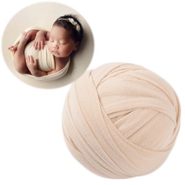 Zeroest Newborn Photography Outfits Props Stretch Wraps Newborn Photography Wrap for Baby Boys Girls Newborn Photoshoot Posing Wrap Blanket (Beige)