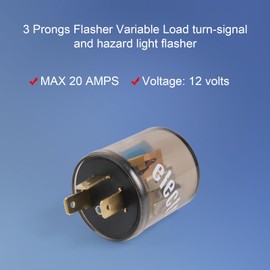 4 pcs 12V 3 Pin Electronic LED Flasher Relay Round Heavy Duty Electronic Turn Signal Light Blinker 3 Prong Turn Signal Flasher Relay