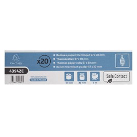 Exacompta - Ref 43942E - Safe Contact Credit Card Machine Rolls - 57mm Wide x 30mm Diameter x 9m in Length, Phenol Free, FSC-Certified Paper - Pack of 20