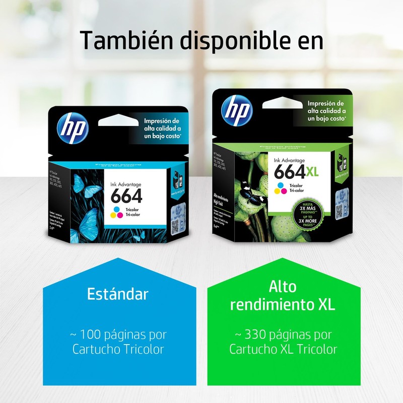 HP Cartucho de tinta 664XL Tricolor Original (F6V30AL)