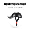 Retro Motorcycle Half Helmet with Adjustable Nylon Chin Strap Scoop
