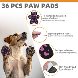 KOOLTAIL Anti-Slip Dog Paw Protector Gripper Traction Pads for Hot Pavement, Dog Feet Stickers with Stronger Adhesive on Hardwood Floors for Senior Dogs,Pet Shoes Booties Socks Replacement (36 pcs) L