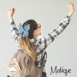 5.5 Inch Plaid Bow Hair Clip (Tan)