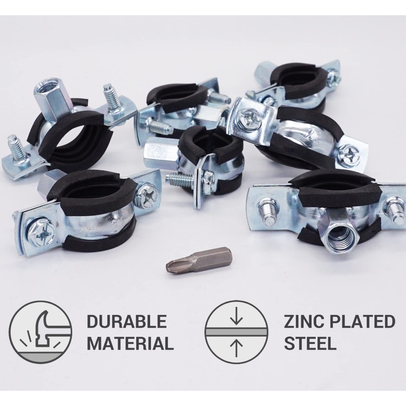 SKIR'CO Pipe Support with Rubber Lining for 20-25 mm Pipes,