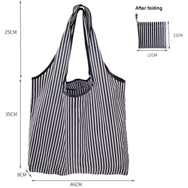 FAVORTALK Reusable Shopping Bags Foldaway Waterproof - 2 Pcs Folding Washable Shopper Bags for Women Girls Ladies Lightweight Strong & Durable Grocery Bags Foldable Shop Tote Bags for Life - 8707