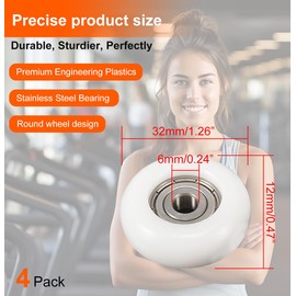 KEXWAN 4PCS Upgrade Roller Wheel Kit Replacement for Total Gym Wheels/Rollers,Fit for Models 2000 3000 Some 3000 XL and a Few Very Early XL