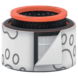 Leitz Trusens Pet 3-in-1 HEPA Filter Drum, Washable Prefilter, HEPA Filter, Carbon Filter, For Leitz Z-1000 Air Purifier, Captures Pet Odours, Dander, Pet Hair, Odours and VOCs, 2415127