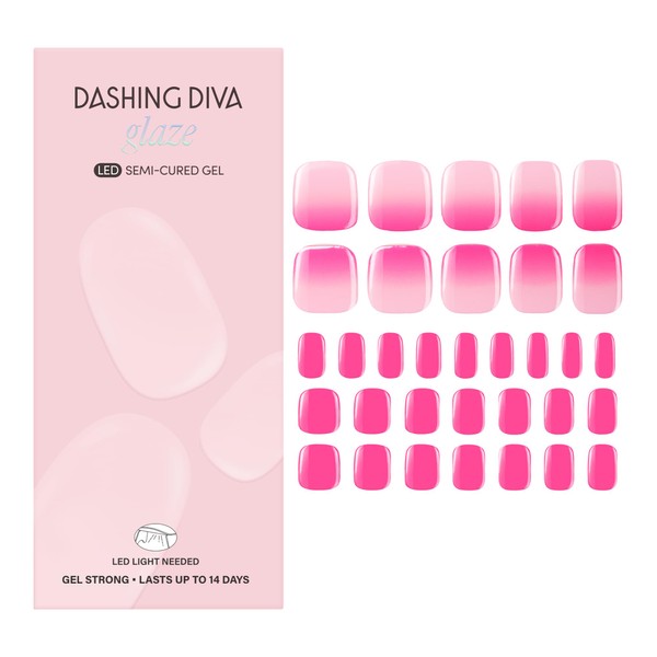 Dashing Diva Glaze Pedicure Nail Strip Set - Dragon Fruit