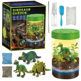 Light-Up Dinosaurs Terrarium Kit for Kids, Glow in Dark Dinosaur Toys for Boys Educational, Science Kit for Kids Ages 4 5 6 7 8-12 Year Old, STEM Birthday Gifts for Boys, Kids Gifts for Boys Girls