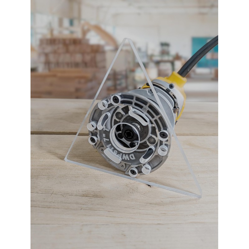 Precision machined 3/8" thick baseplate with bushing recess for Dewalt