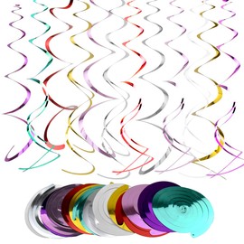 Hanging Spirals, Pack of 14 Swirl Decoration Party, Multicoloured Spirals Streamers for Wedding, Birthday Party, Baby Shower, Chirstmas
