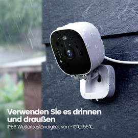 Vimtag 4MP Outdoor Surveillance Camera, IP66 Waterproof, Outdoor / Indoor Surveillance Camera with Coloured Night Vision, Outdoor Camera WiFi with Motion Sensor, Two-Way Audio, Pet Camera with App