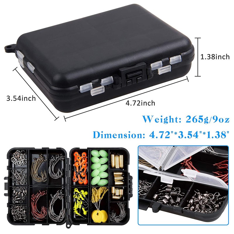 138pcs Fishing Accessories Set with Tackle Box Including Offset Worm