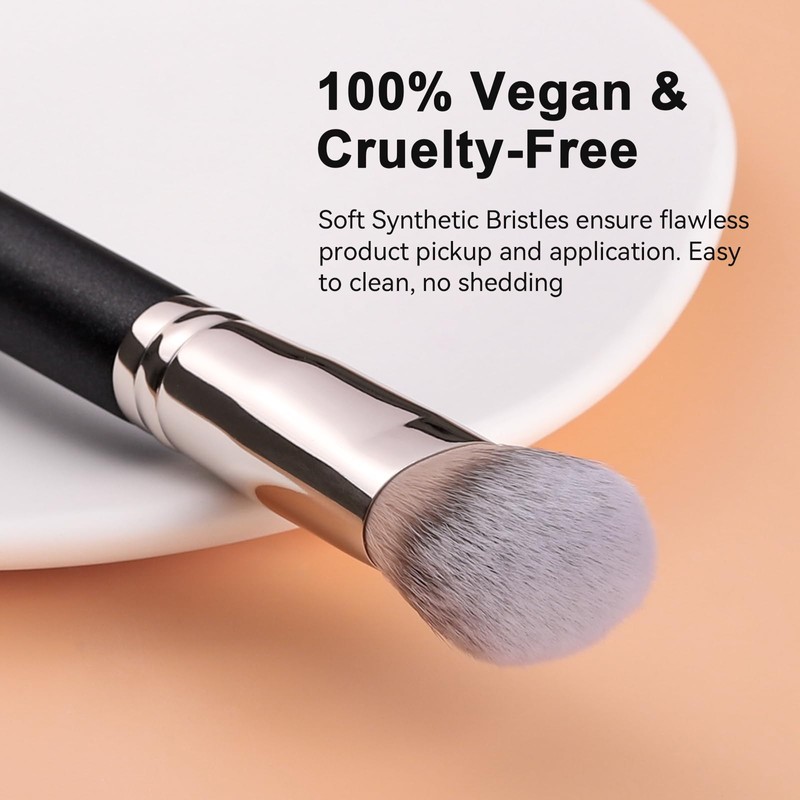 TEOYALL Domed Cheek Brush, Medium Precision Blush Brush, Dense Synthetic