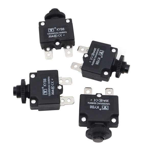 Hsthe Sea Pack of 4 KYB8 Overload Protection, 30A Circuit