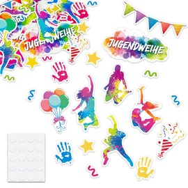 90 Pieces Youth Confetti Colourful Table Decoration Set Confetti Gift for Youth Consecration 2025 Boys Girls Teenagers Party Table Decoration Guest Gifts