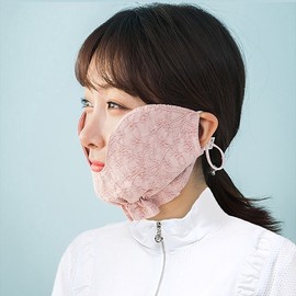 C2 Pink Women's Golf Face Sun Shield Mask Sports Pink 3ea