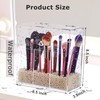 LOHRYVIO Acrylic Makeup Brush Holder with Lid - Clear Cosmetic