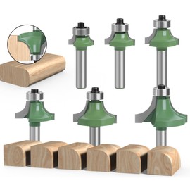 Mivanta Rounding Cutter 8 mm Shank - 6 Pieces Carbide Ball Bearing Cutter Set for Router, Woodworking, Rounding and Trimming