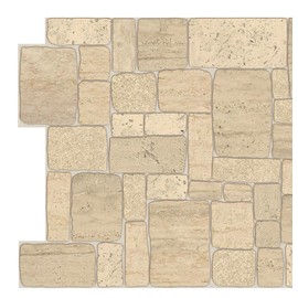Dundee Deco PG7006-10 Light Beige Faux Limestone PVC 3D Wall Panel, 3.3 ft X 1.7 ft (98 cm X 50cm), Interior Design Wall Paneling Decor, 5.61 sq. ft. (0.49sq. m) Each, Pack of 10