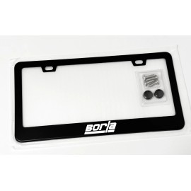 Gearhead Frames Borla Exhaust License Plate Frame Tag Black Metal with Screws and Caps