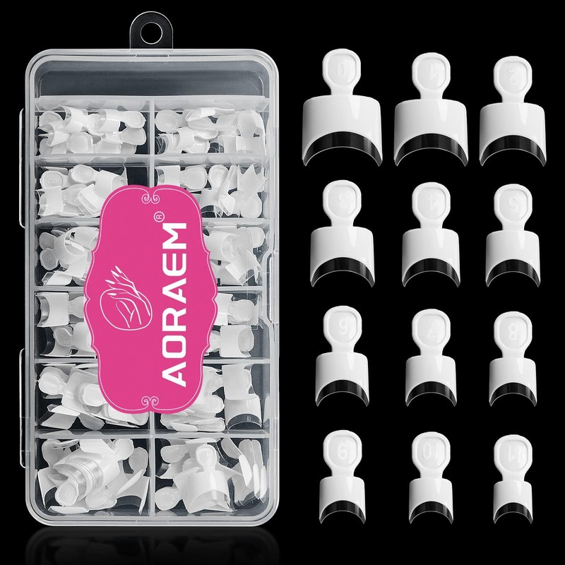 AORAEM Puntas de uñas francesas blancas, 120 puntas de uñas