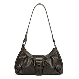 Women's Y2K Purse, Vintage PU Leather Goth Purse, Buckle Shoulder Purses, Punk Hobo Handbag Clutch Bag