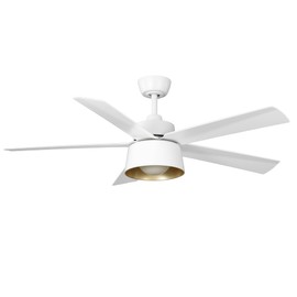 kathy ireland HOME 52-Inch Pinkman Outdoor Damp Ceiling Fan Matte White [KICF58315]