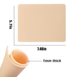 FUVBNQGT 1mm Tattoo Practice Skin - 7 Pcs Blank Fake Skin (19 x 14.5 cm) Double-Sided Tattoo Practice Sheets for Beginners and Artists